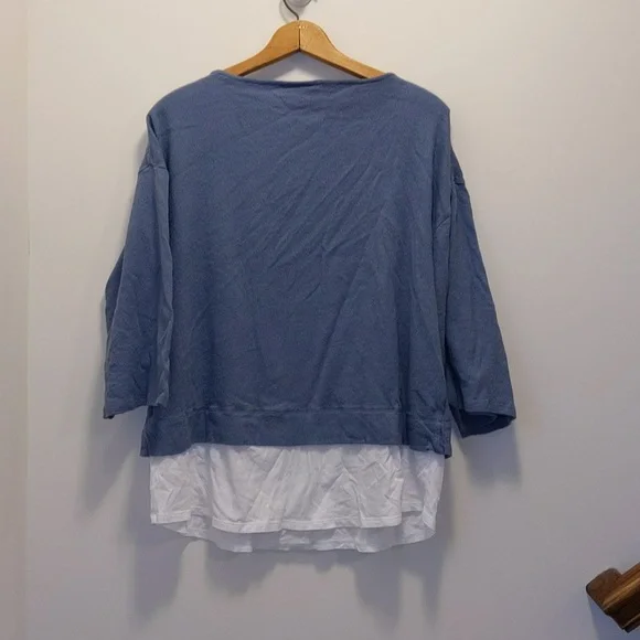 Pure Jill Women's Size L Petite Cotton Linen Blend Lagen Layered Look Top - Picture 4 of 10